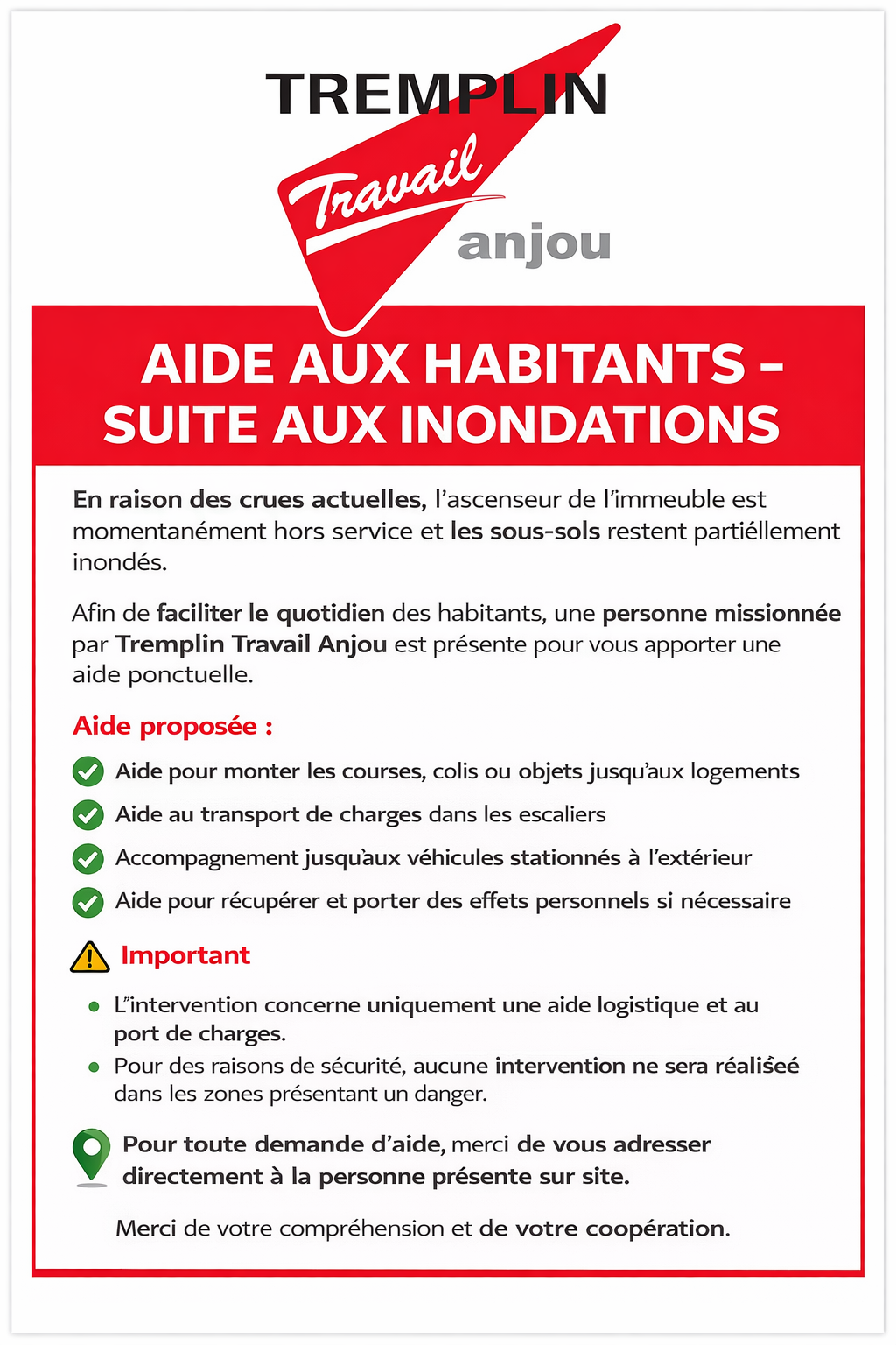 ???? Soutien aux habitants suite aux inondations